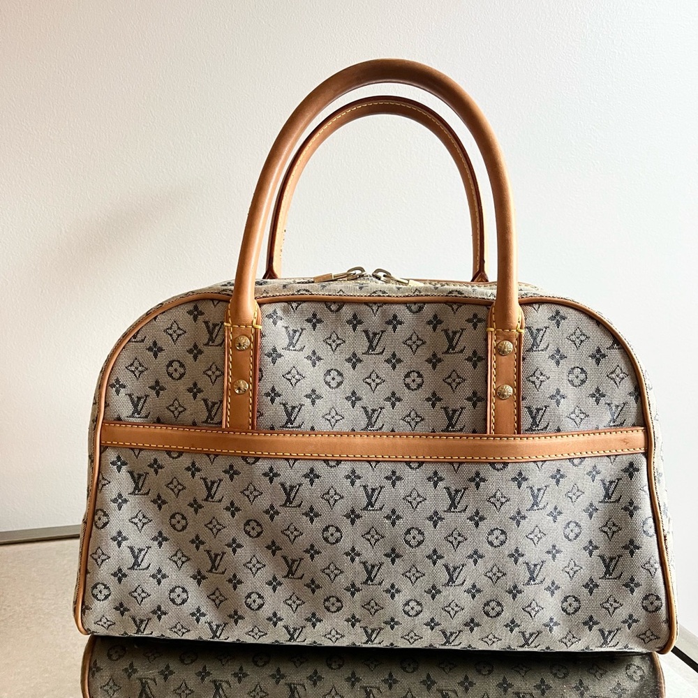 Louis Vuitton Monogram Canvas Denim Marie Handbag Speedy Vintage